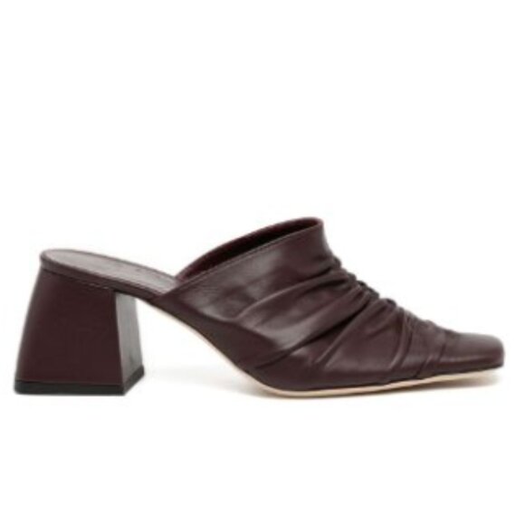 STAUD ruched-detail Maude heel mule In black